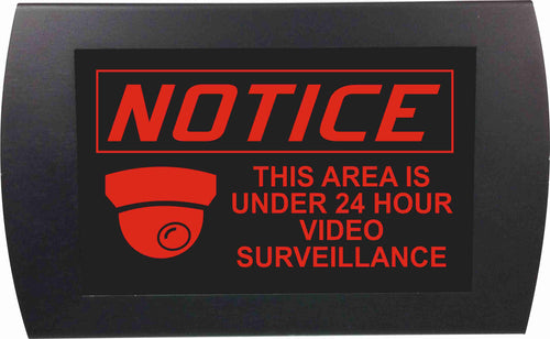 American Recorder Technologies AMERICAN RECORDER - "NOTICE! This area is under 24 hour video surveillance" LED Lighted Sign