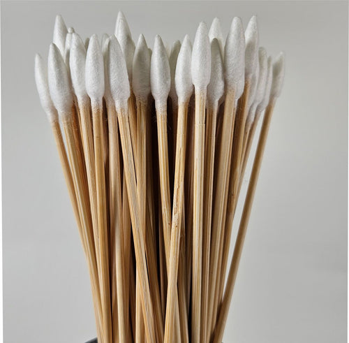 American Recorder Technologies AMERICAN RECORDER Pointed Tip Cotton Swab on 6 inch Wooden Stick - bag of 100