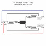 American Recorder Technologies AMERICAN RECORDER PRO Series TRS to 1/4" Insert & Stereo Split Cable, view 2