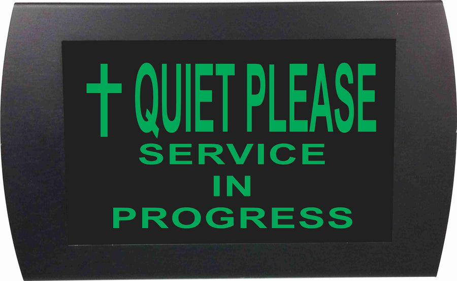 American Recorder Technologies AMERICAN RECORDER - "QUIET PLEASE SERVICE IN PROGRESS" with Cross" LED Lighted Sign