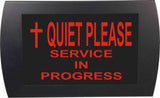 American Recorder Technologies AMERICAN RECORDER - "QUIET PLEASE SERVICE IN PROGRESS" with Cross" LED Lighted Sign, view 4