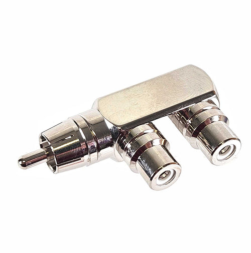 American Recorder Technologies RCA (male) to Dual RCA (female) Right Angle