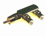 American Recorder Technologies RCA (male) to Dual RCA (female) Right Angle, view 2