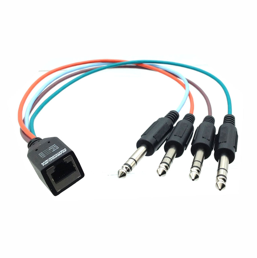 American Recorder Technologies AMERICAN RECORDER RJ45 Female to 4 each TRS Male Breakout Adapter