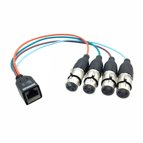 American Recorder Technologies AMERICAN RECORDER RJ45 Female to 4 each Balanced XLR Female Breakout Adapter
