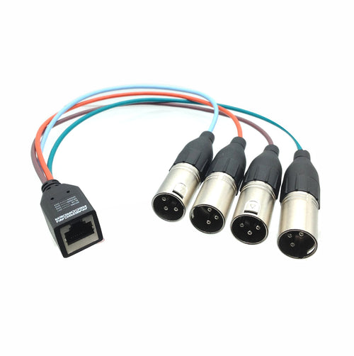 American Recorder Technologies AMERICAN RECORDER RJ45 Female to 4 each Balanced XLR Male Breakout Adapter