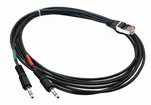 American Recorder Technologies RJ45 (male) to Dual 3.5mm TRS (male) Cable for AXIA - 6 feet