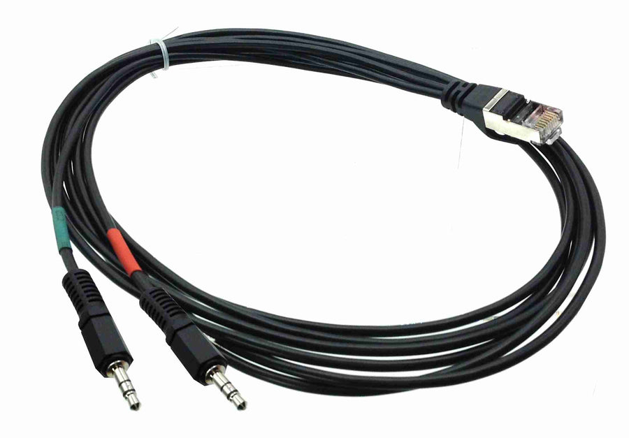 American Recorder Technologies RJ45 (male) to Dual 3.5mm TRS (male) Cable for AXIA - 6 feet