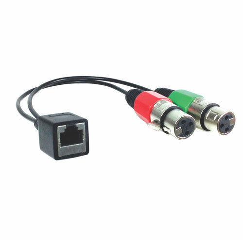 American Recorder Technologies RJ45 (female) to Dual XLR (female) Adapter Cable for AXIA