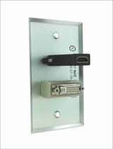 American Recorder Technologies Single Gang HDMI + DVI-D Aluminum Wall Plate, view 2