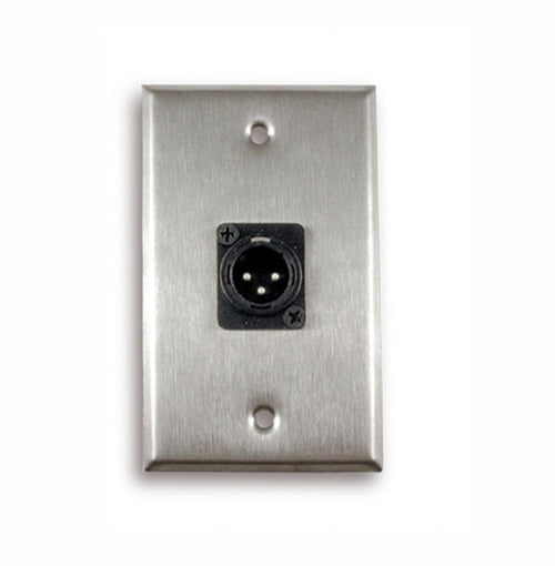 American Recorder Technologies Single Gang Stainless Steel Wall Plate with 3 pin XLR Male