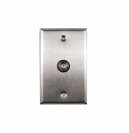 American Recorder Technologies AMERICAN RECORDER Single Gang, Stainless Steel Wall Plate with BNC Female