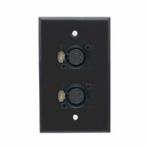 American Recorder Technologies Single Gang Stainless Steel Wall Plates with Dual 3 pin XLR Female, view 2