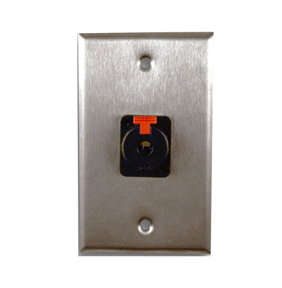 American Recorder Technologies Single Gang Stainless Steel Wall Plates with Single TRS Plug