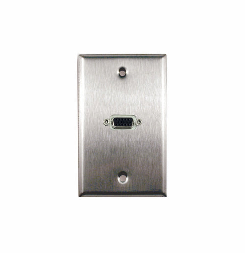 American Recorder Technologies Single Gang VGA Stainless Steel Wall Plate