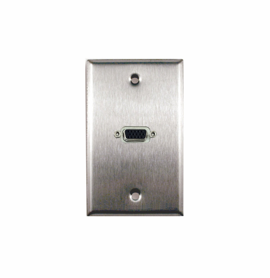 American Recorder Technologies Single Gang VGA Stainless Steel Wall Plate