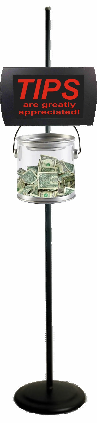 American Recorder Technologies AMERICAN RECORDER - "TIPS - Are Greatly Appreciated"  LED Lighted Sign with Pole Clamp Kit