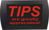 American Recorder Technologies AMERICAN RECORDER - "TIPS - Are Greatly Appreciated" LED Lighted Sign with Pole Clamp Kit, view 5