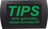 American Recorder Technologies AMERICAN RECORDER - "TIPS Are Greatly Appreciated" LED Lighted Sign, view 2