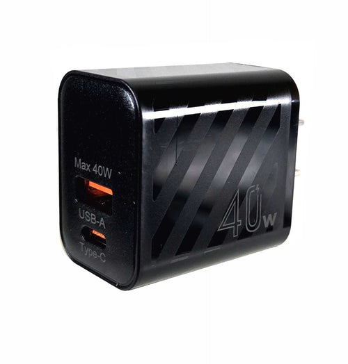 American Recorder Technologies AMERICAN RECORDER 40 Watt Dual Port A & C USB Fast Charger Block for Smartphones, Laptops, Tablets and other Electronic Devices