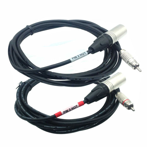 American Recorder Technologies AMERICAN RECORDER XLR Male with PIN 3 HOT to RCA Male Audio Cables - Pair