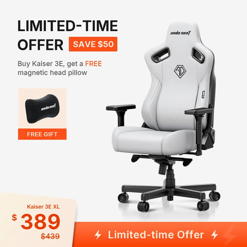 AndaSeat Cloudy White Kaiser 3E Series Ergonomic Office Gaming Chair