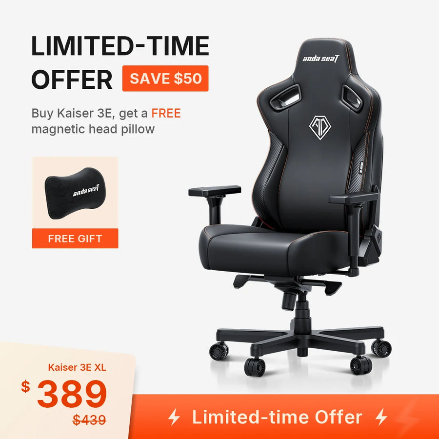 AndaSeat Elegant Black Kaiser 3E Series Ergonomic Office Gaming Chair