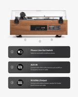 AngelsHorn Angels Horn AH X200 Turntable Hi-Fi System with Built-in Speakers & Bluetooth, view 3