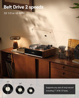 AngelsHorn Angels Horn AH X200 Turntable Hi-Fi System with Built-in Speakers & Bluetooth, view 4