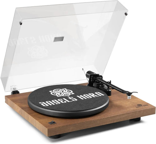 AngelsHorn Angels Horn H002BT-OR Exceptional Quality Vintage Wooden Turntable Bluetooth Vinyl Player