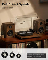 AngelsHorn Angels Horn H00501 Hi-Fi Bluetooth Turntable with Stereo Bookshelf Speakers, view 3