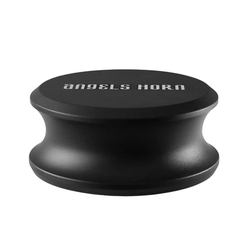 AngelsHorn Angels Horn  HiFi Vinyl Record Weight Stabilizer High Mass 303 gram Aluminum LP Disc Turntable Accessory with Oxide plating layer and  Protective Leather Pad for Vibration Damping