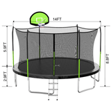 Aotob 14ft Trampoline with Safety Net & Ladder, view 6