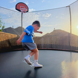 Aotob 15 ft Outdoor Trampoline with Safety Net, Basketball Hoop & Ladder, view 5
