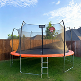 Aotob 15 ft Outdoor Trampoline with Safety Net, Basketball Hoop & Ladder, view 6