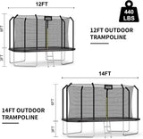 Aotob Rectangle Trampoline With Enclosure, view 5