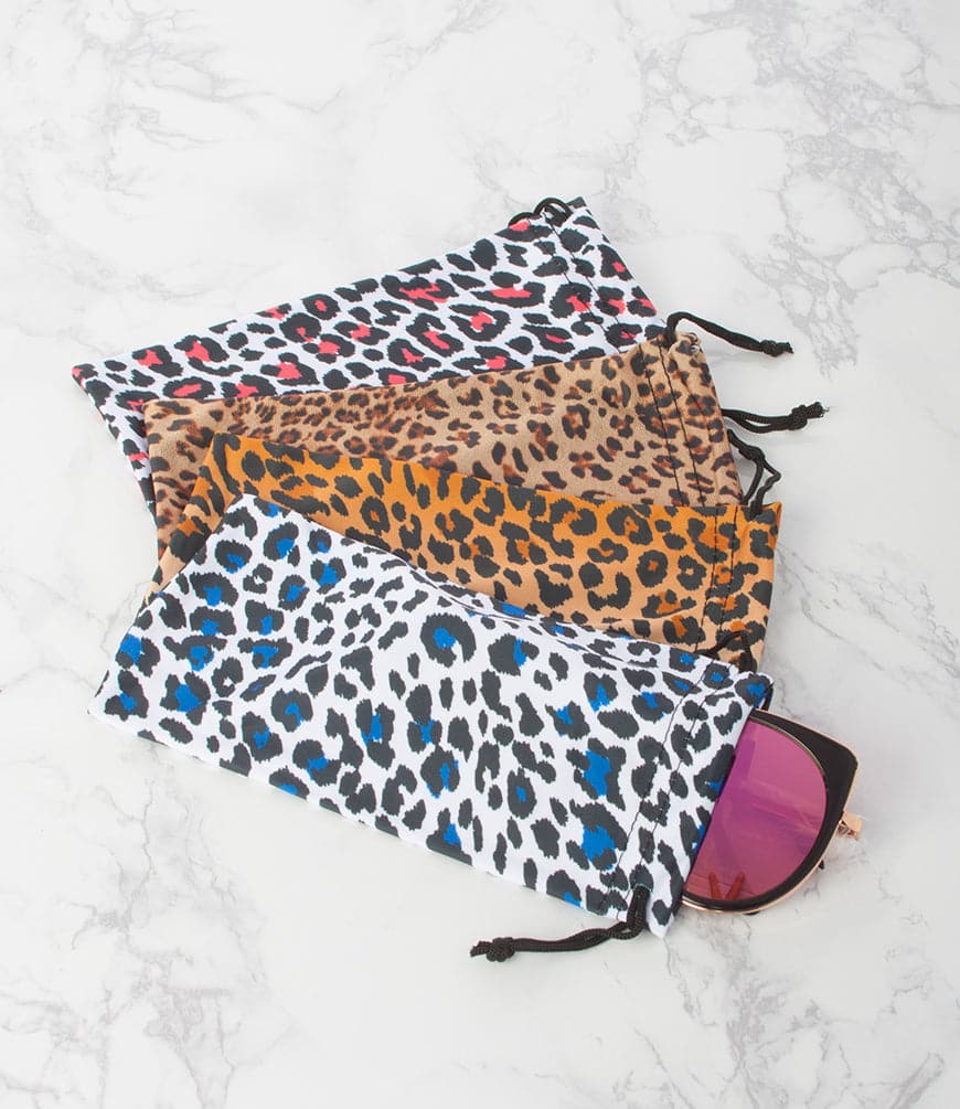 Apparel Candy Animal Print Sunglass Pouch - Pack of 12
