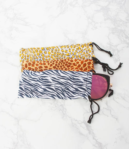 Apparel Candy Animal Print Sunglass Pouch - Pack of 12
