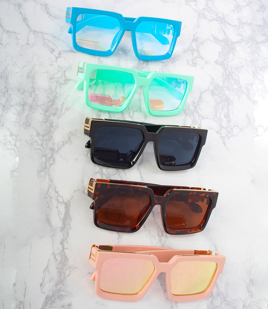 Apparel Candy Unisex Wholesale Fashion Sunglasses - MP90537RRV - Pack of 12