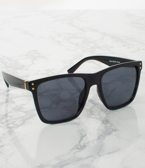 Apparel Candy Single Color Sunglasses - P21077SD/RV-BLACK - Pack of 6 - $3.5/piece