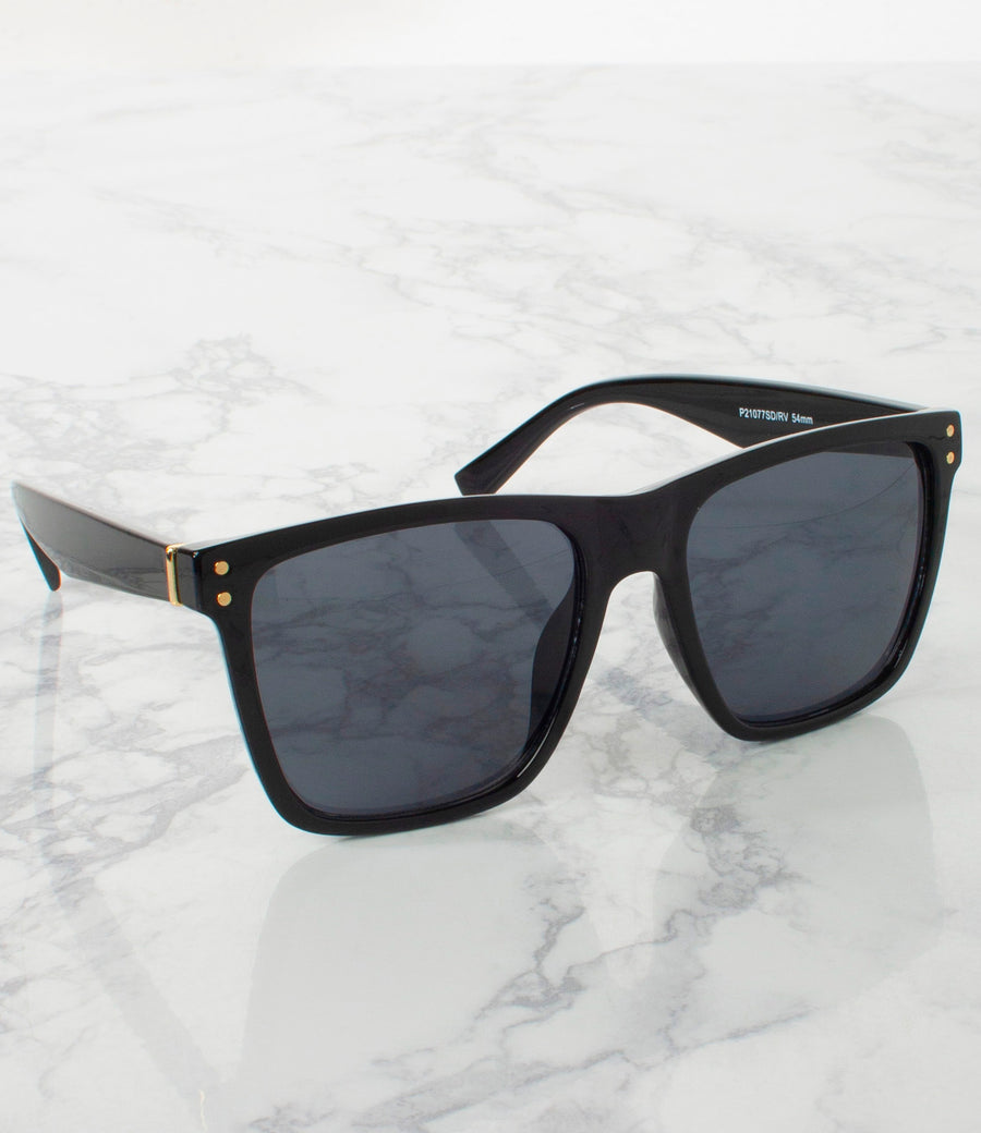 Apparel Candy Single Color Sunglasses - P21077SD/RV-BLACK - Pack of 6 - $3.5/piece