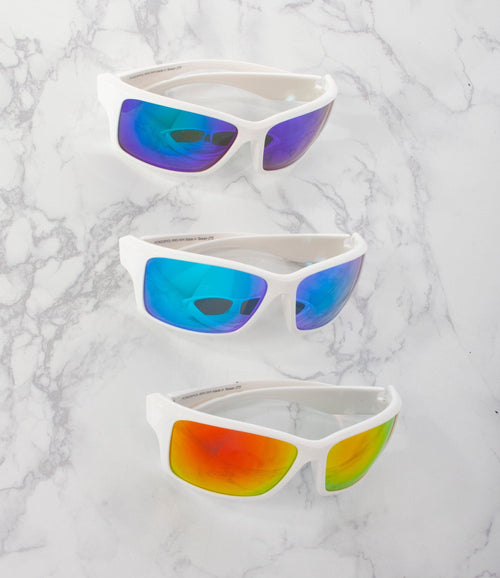 Apparel Candy Polarized Sunglasses - PC6025POL/RRV/WH - Pack of 12 ($90 per Dozen)