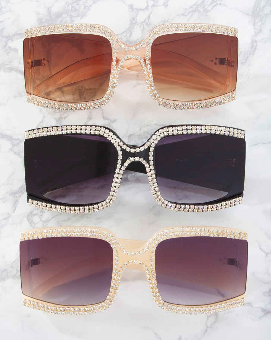 Apparel Candy Wholesale Rhinestone Sunglasses - RS10018AP - Pack of 12