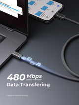 AUKEY CB-DCC241 Circlet Blink 240W 1m DTY Braided USB-C to USB-C Cable, view 3