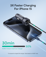 AUKEY CC-Y23 Enduro Dual 65W 2-Port Car Charger, view 2