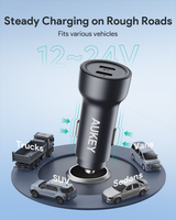 AUKEY CC-Y23 Enduro Dual 65W 2-Port Car Charger, view 4