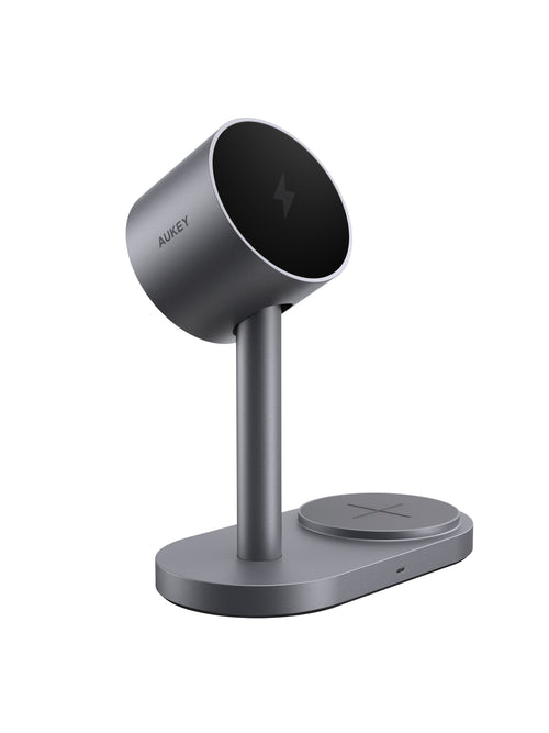 AUKEY Qi2.2 MagFusion 2X Wireless Charging Station 2-in-1 Magnetic Wireless Charger LC-MC213  (Wall Charger Not Included)