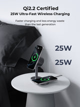 AUKEY Qi2.2 MagFusion 2X Wireless Charging Station 2-in-1 Magnetic Wireless Charger LC-MC213  (Wall Charger Not Included), view 4
