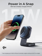 AUKEY MagFusion L Qi2 2-in-1 Foldable Magnetic Fast Wireless Charging Station LC-MC211, view 2