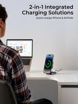 AUKEY MagFusion L Qi2 2-in-1 Foldable Magnetic Fast Wireless Charging Station LC-MC211, view 3